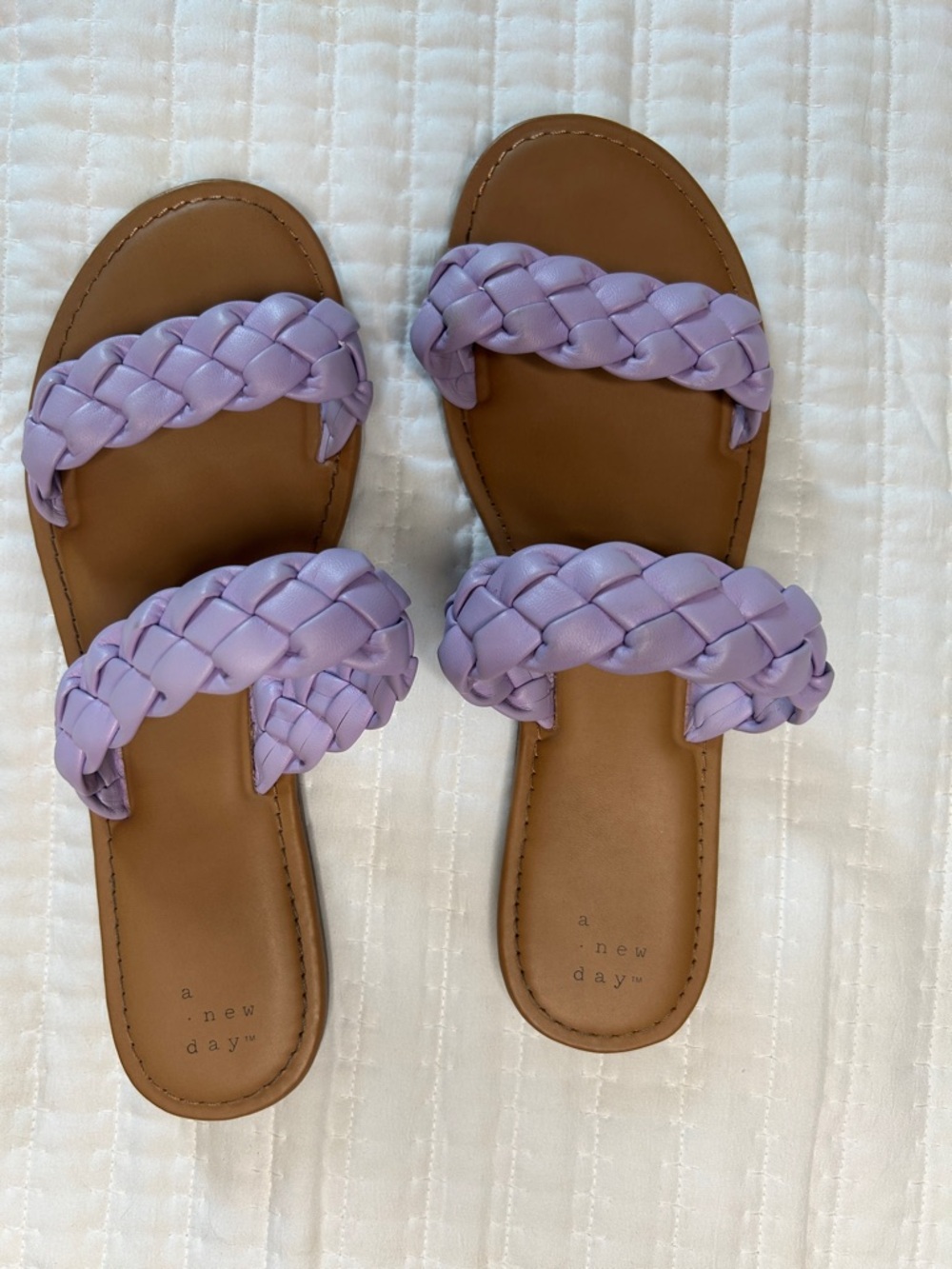 a new day Lavender Braided Double-Strap Slide Sandals - Women